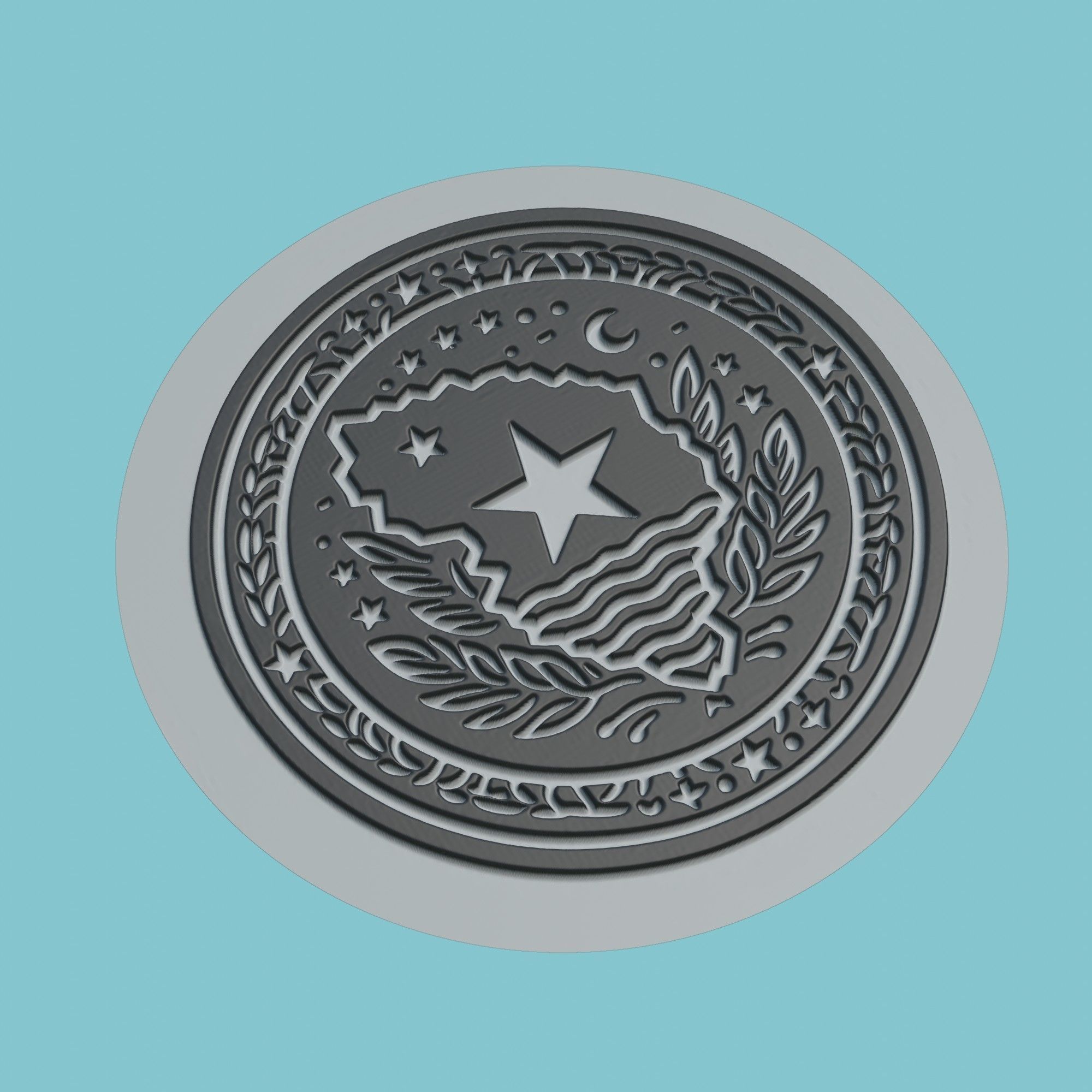 Gabon Map Medallion 3D print model_1