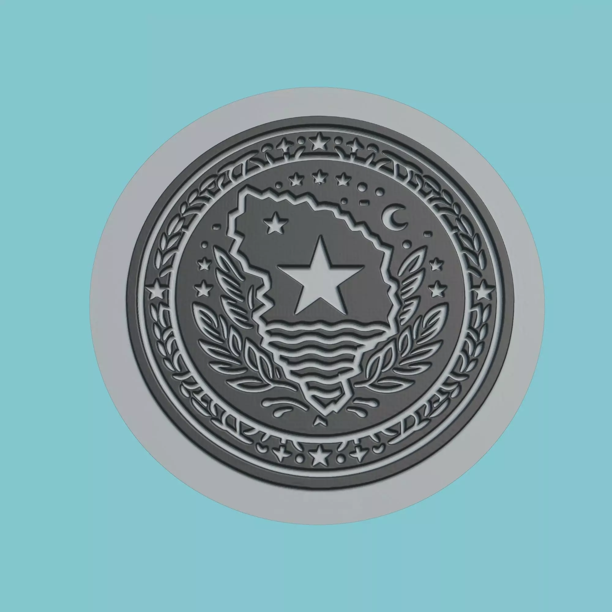 Gabon Map Medallion 3D print model_0