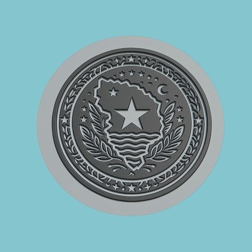 Gabon Map Medallion 3D print model