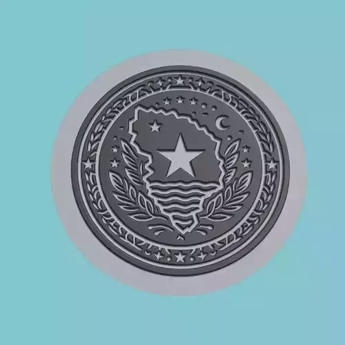 Gabon Map Medallion 3D print model
