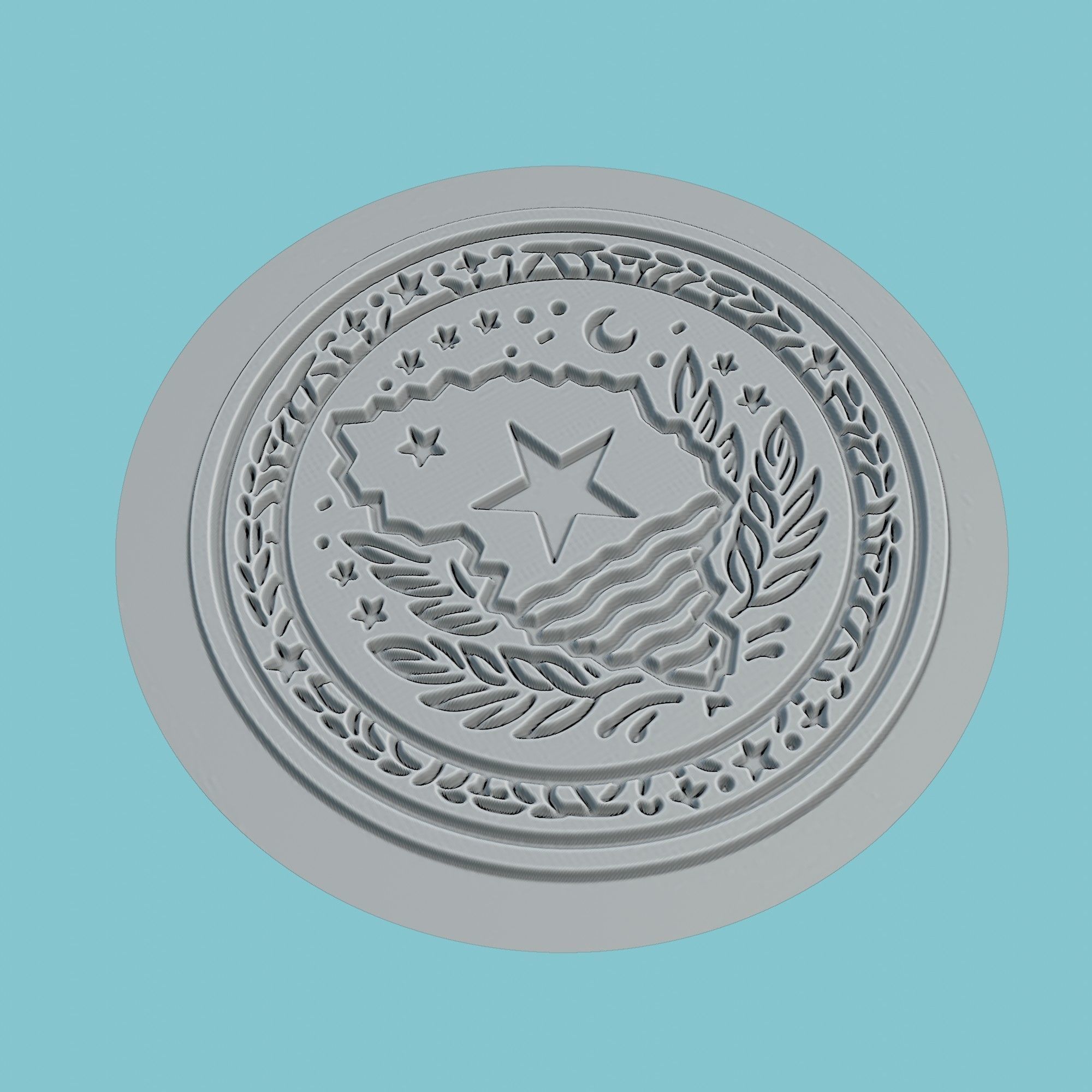 Gabon Map Medallion 3D print model_3