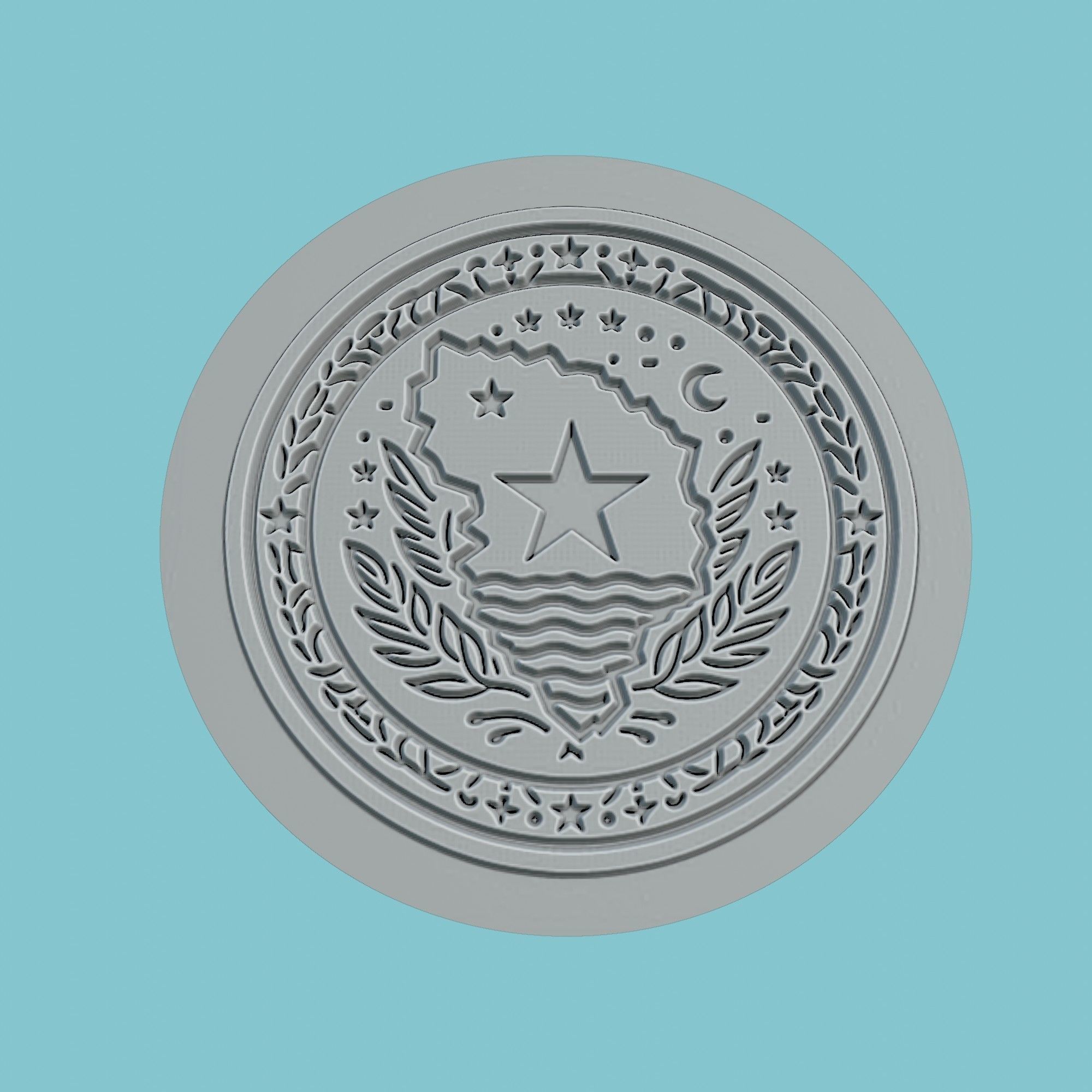 Gabon Map Medallion 3D print model_2