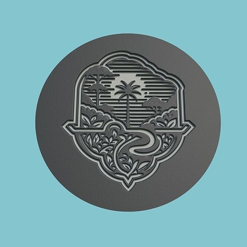 Gabon Map Medallion 3D print model
