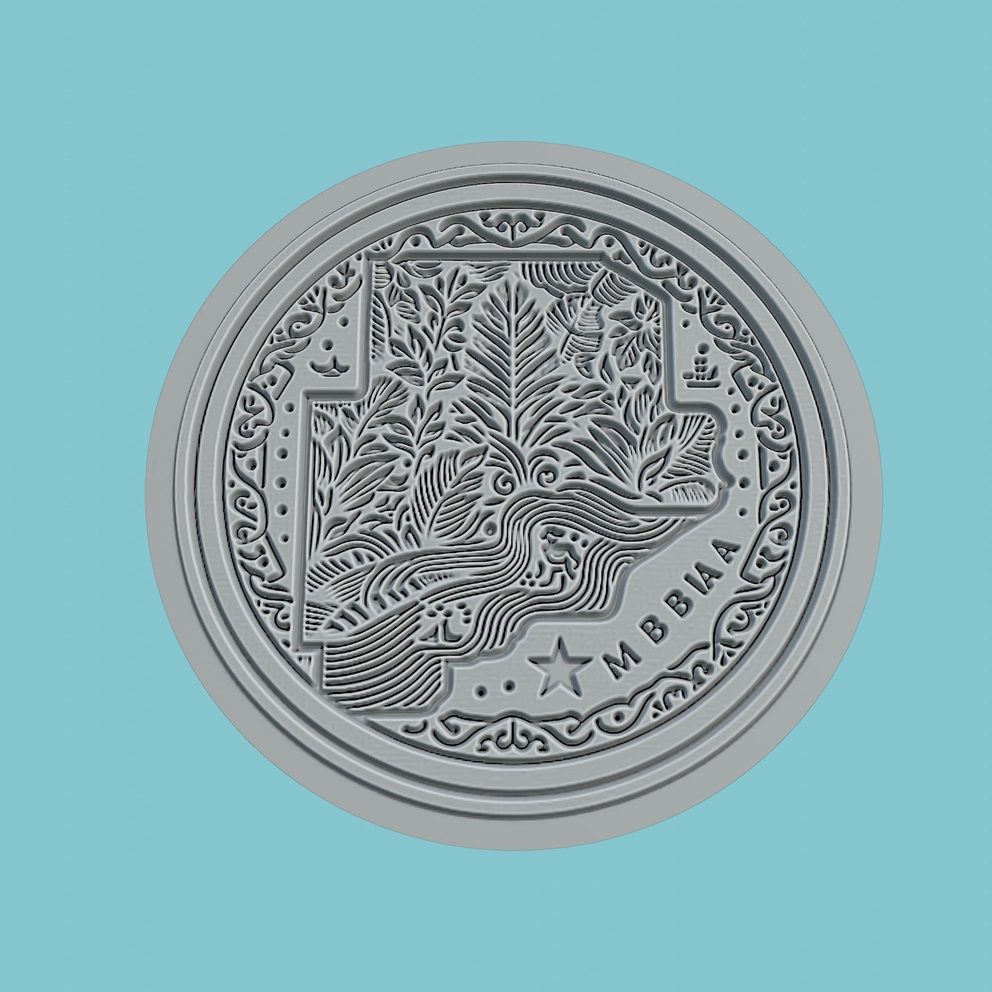 The Gambia Map Medallion 3D print model_2