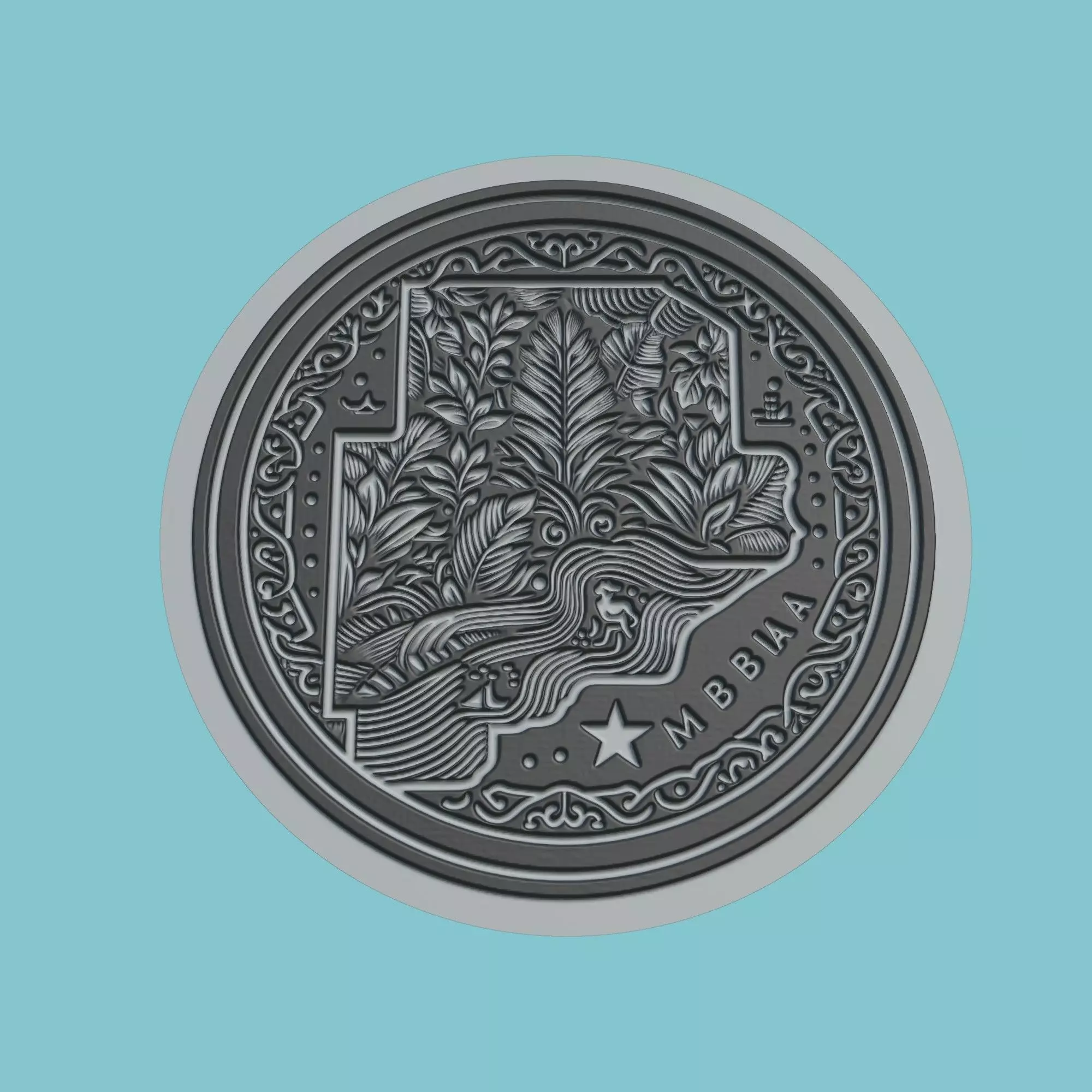 The Gambia Map Medallion 3D print model_0