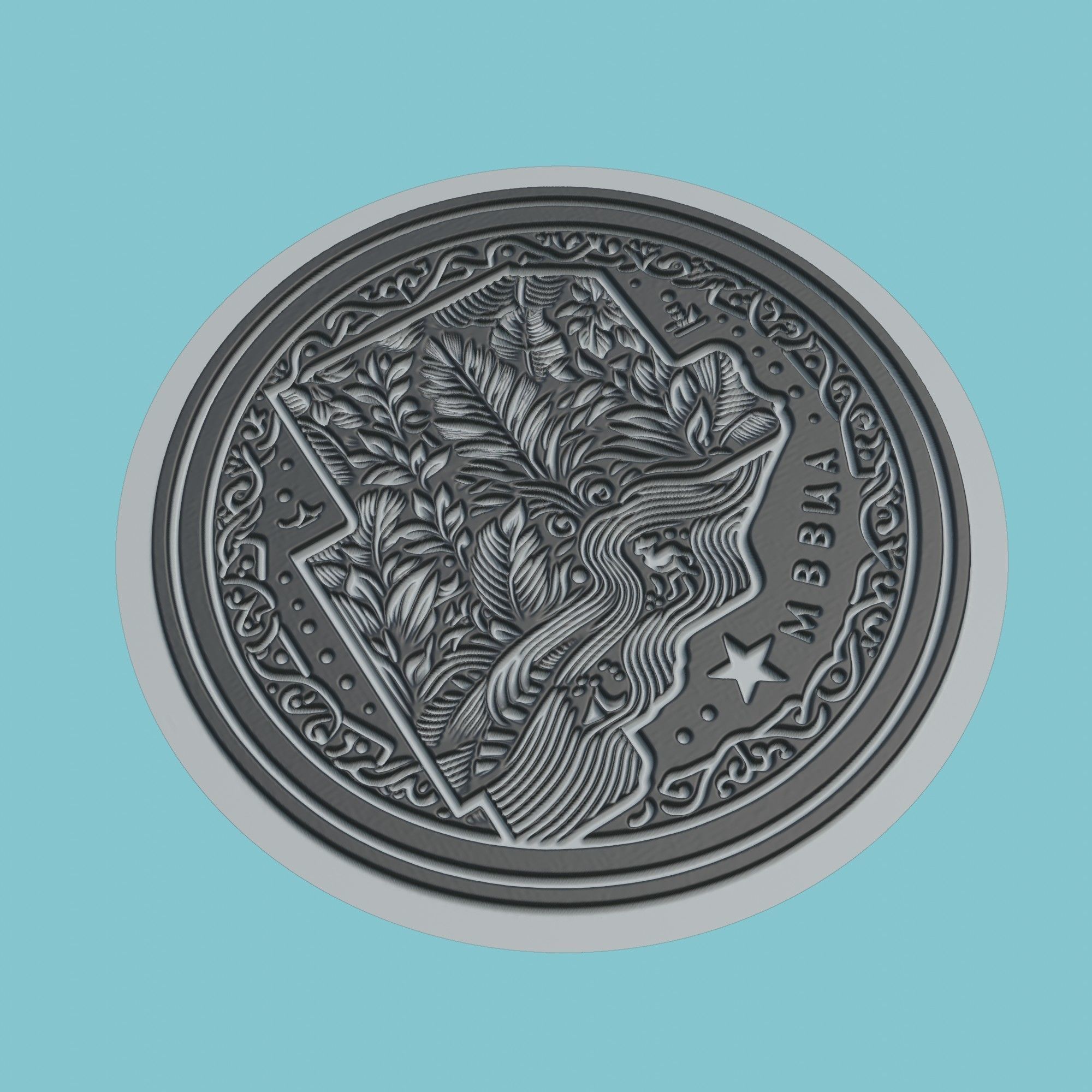 The Gambia Map Medallion 3D print model_1