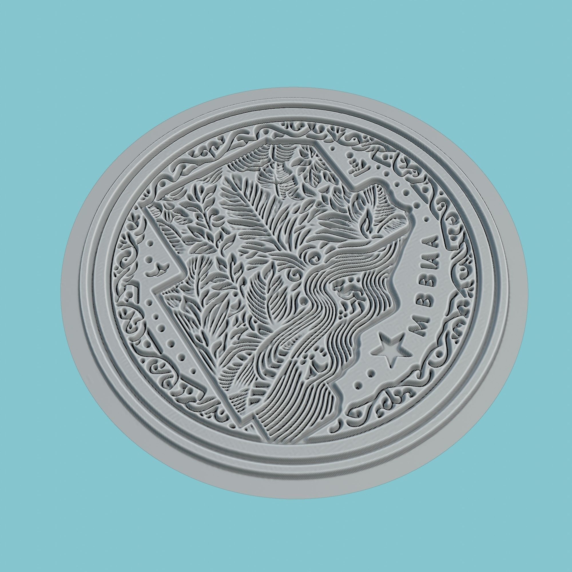 The Gambia Map Medallion 3D print model_3
