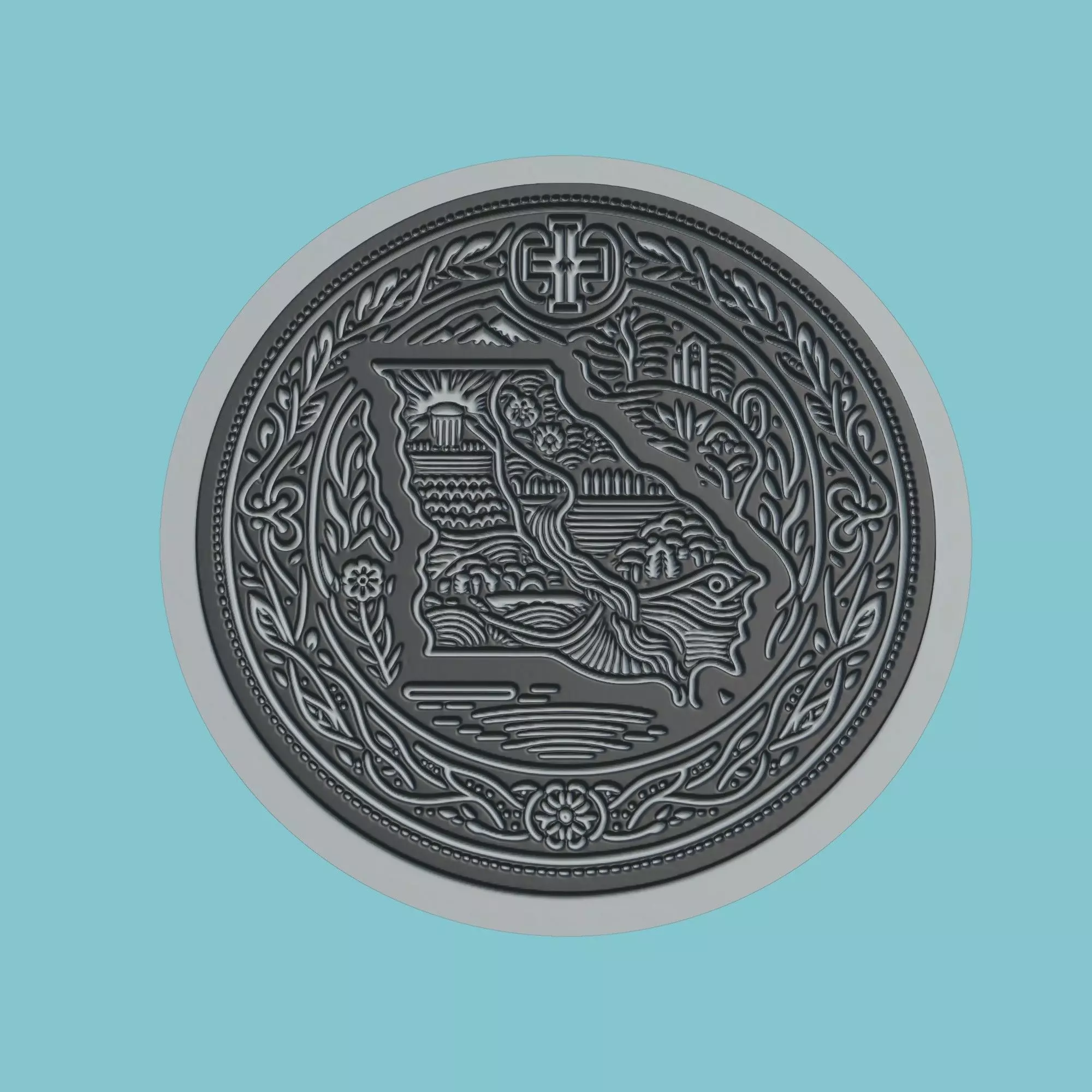 Georgia Map Medallion 3D print model