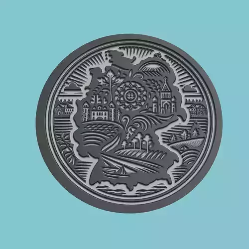 Germany Map Medallion