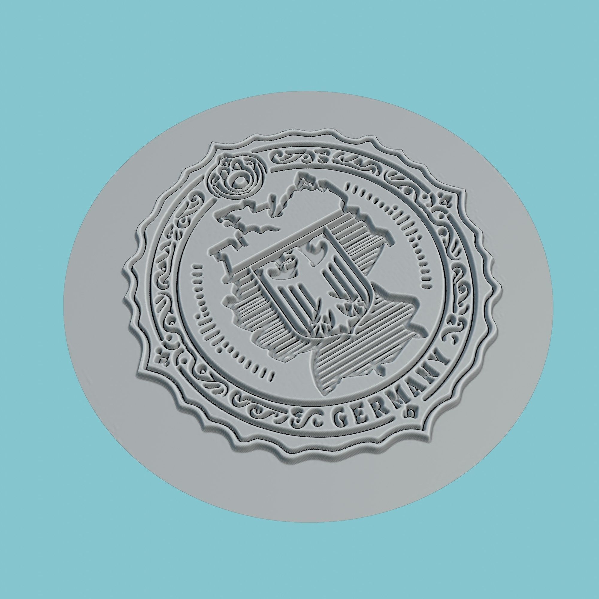 Germany Map Medallion 3D print model_3