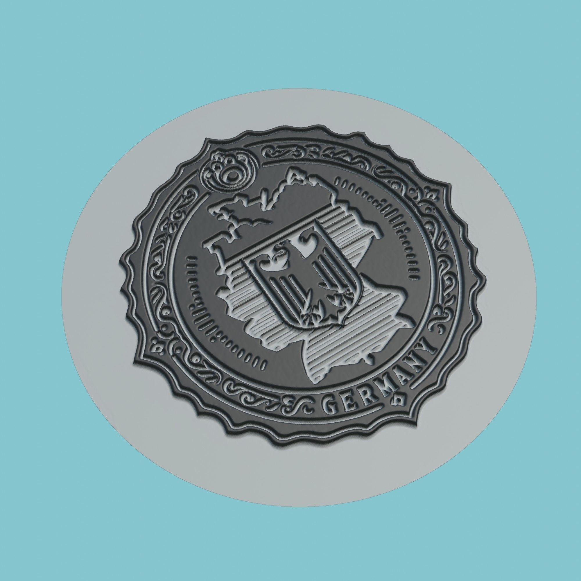 Germany Map Medallion 3D print model_1