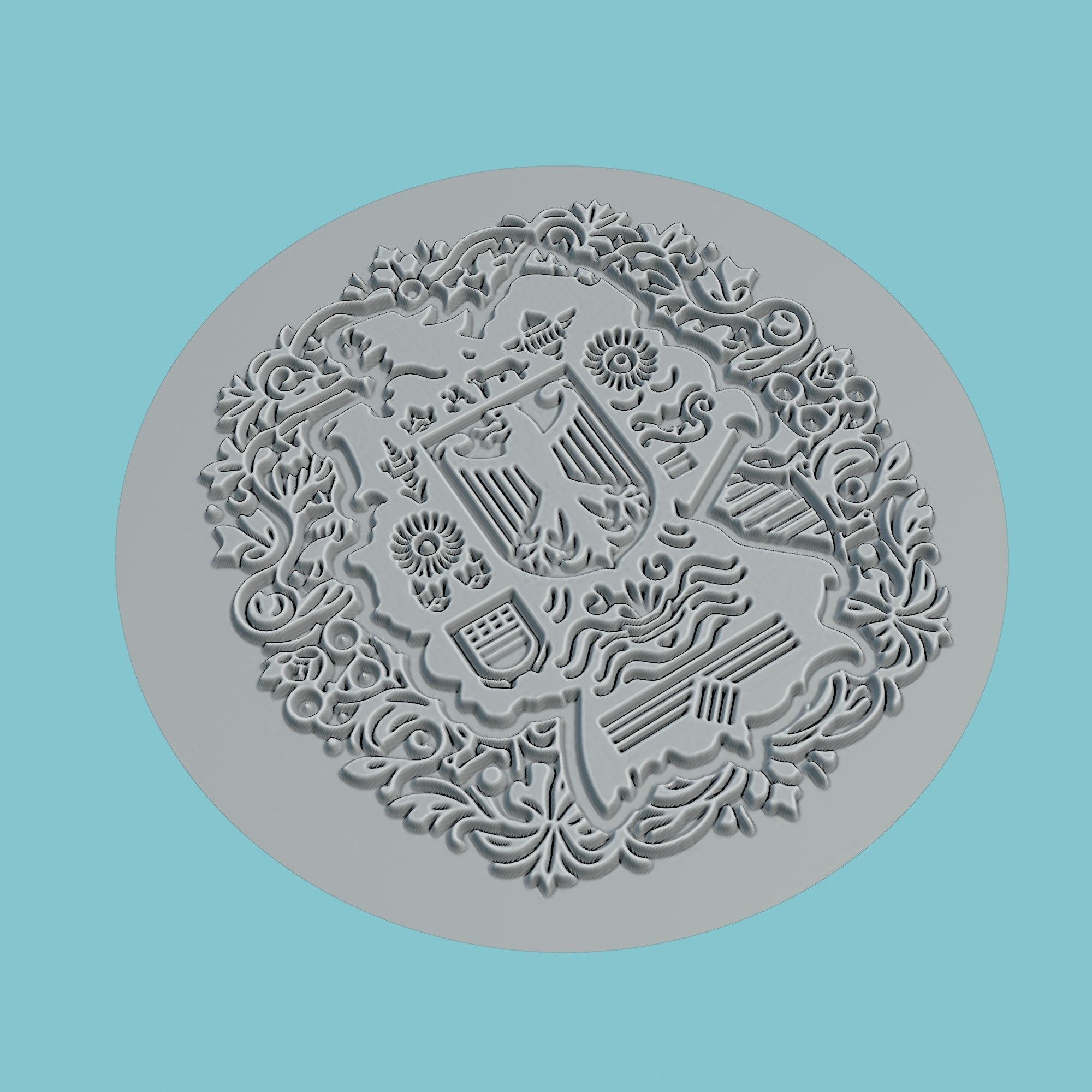 Germany Map Medallion 3D print model_3