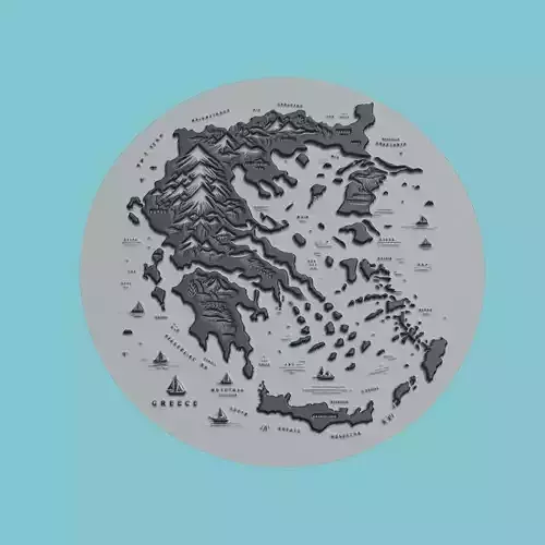 Greece Map Medallion