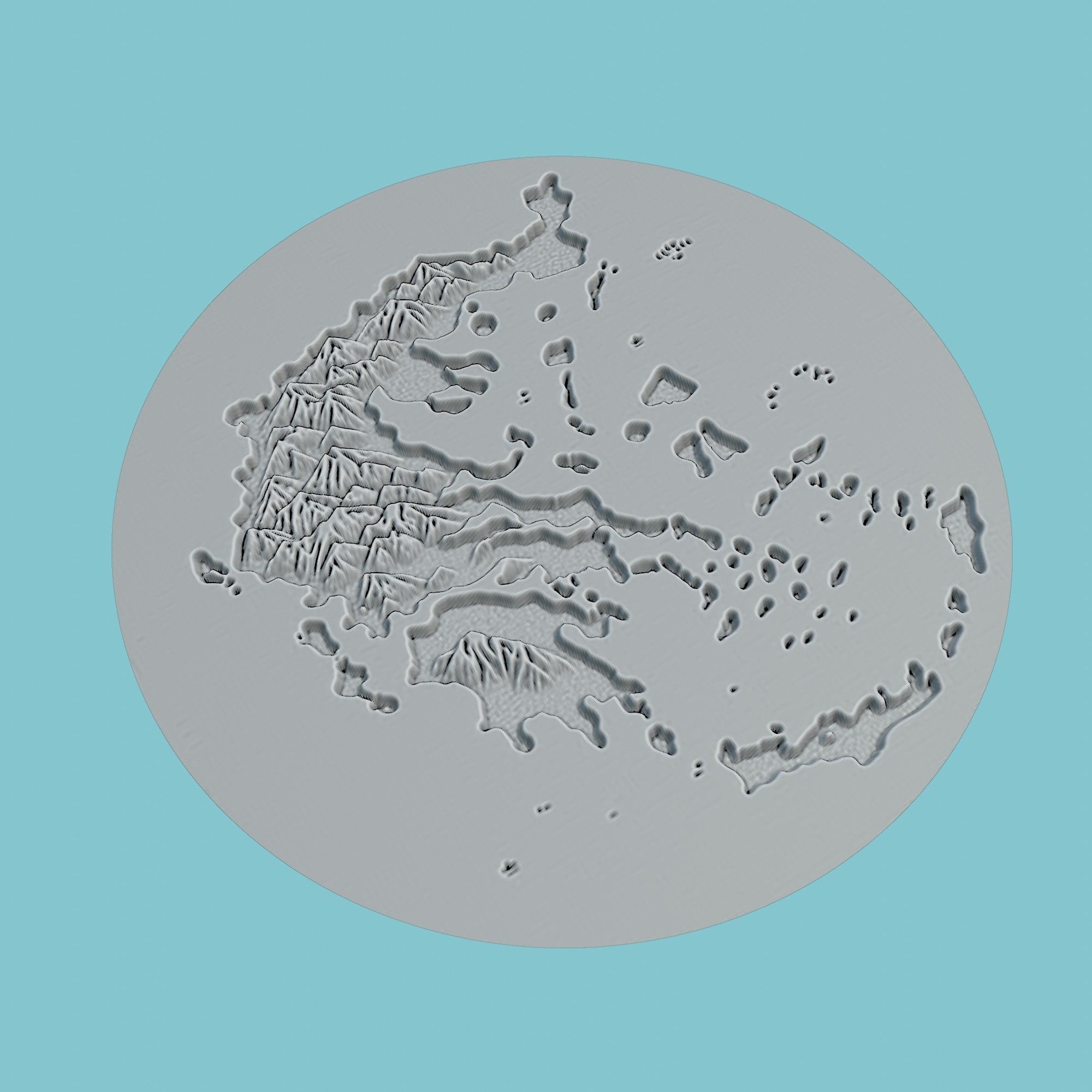 Greece Map Medallion 3D print model_3