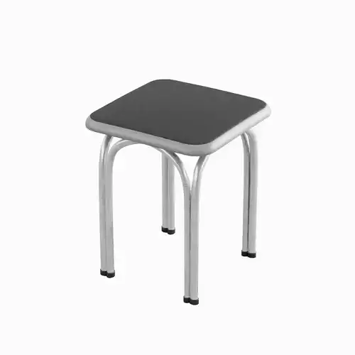 Silver Steel Stool 01