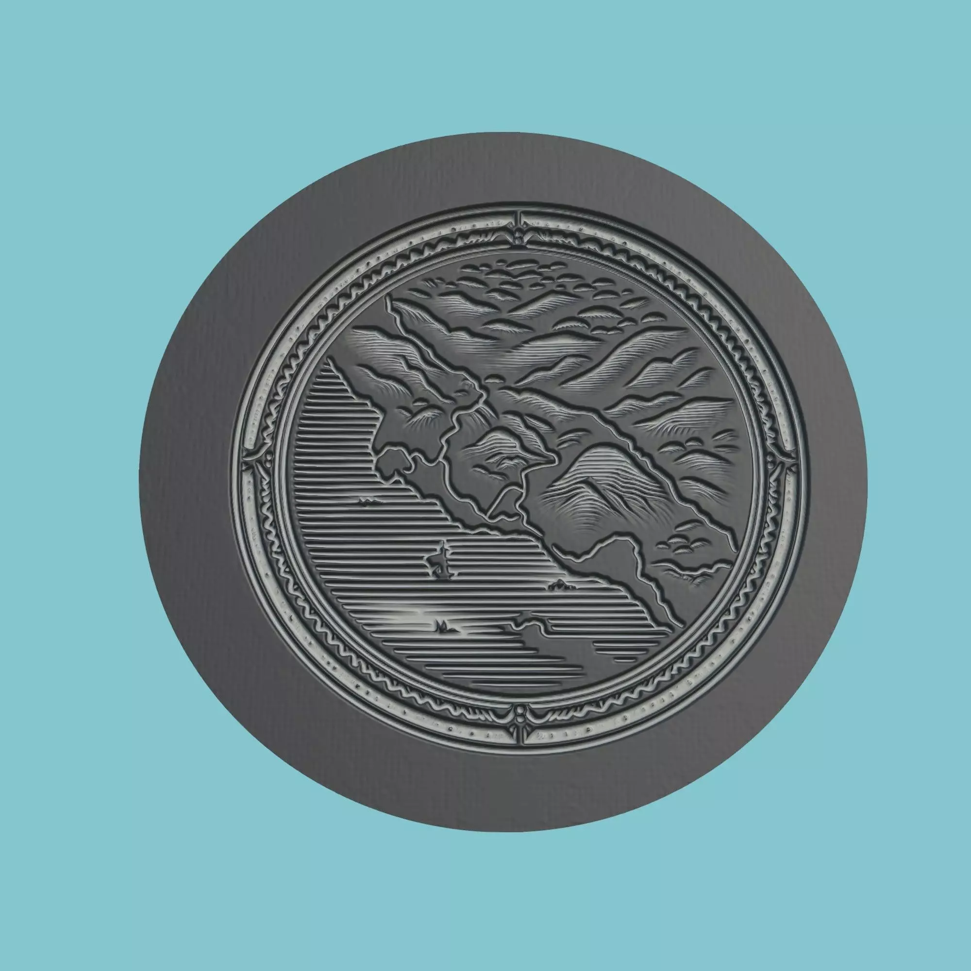 Guinea Map Medallion 3D print model