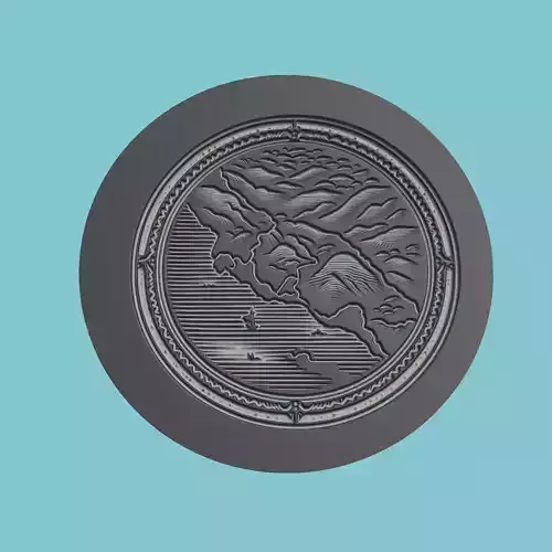 Guinea Map Medallion 3D print model