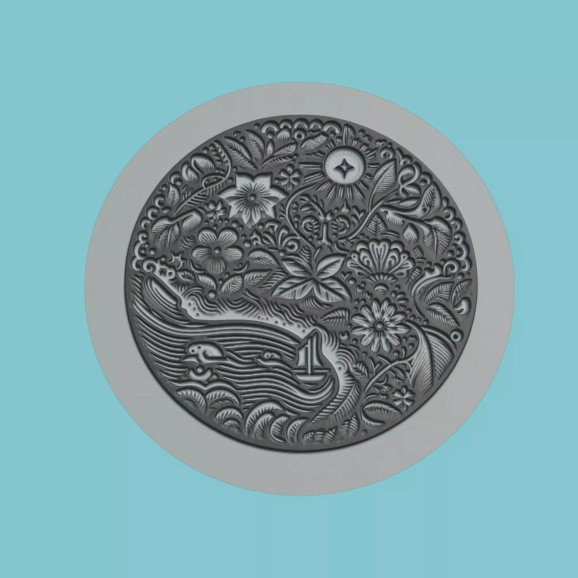 Guinea-Bissau Map Medallion 3D print model