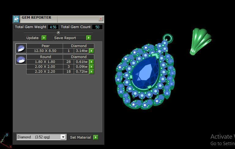 Ruby Emerald and daimond pandent 3D print model 3D print model_15