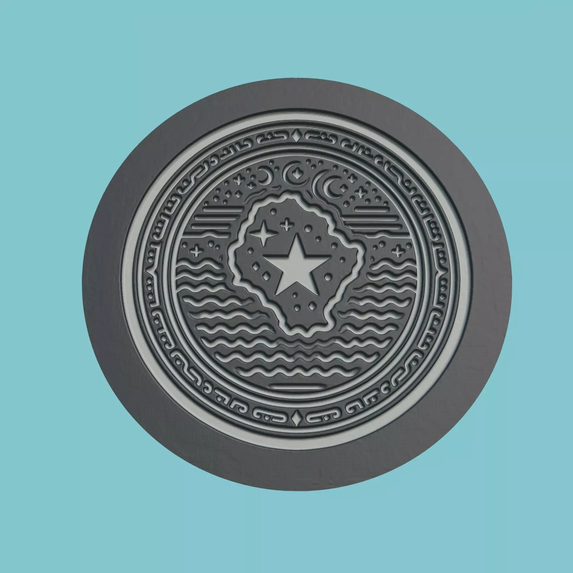 Guinea-Bissau Map Medallion 3D print model