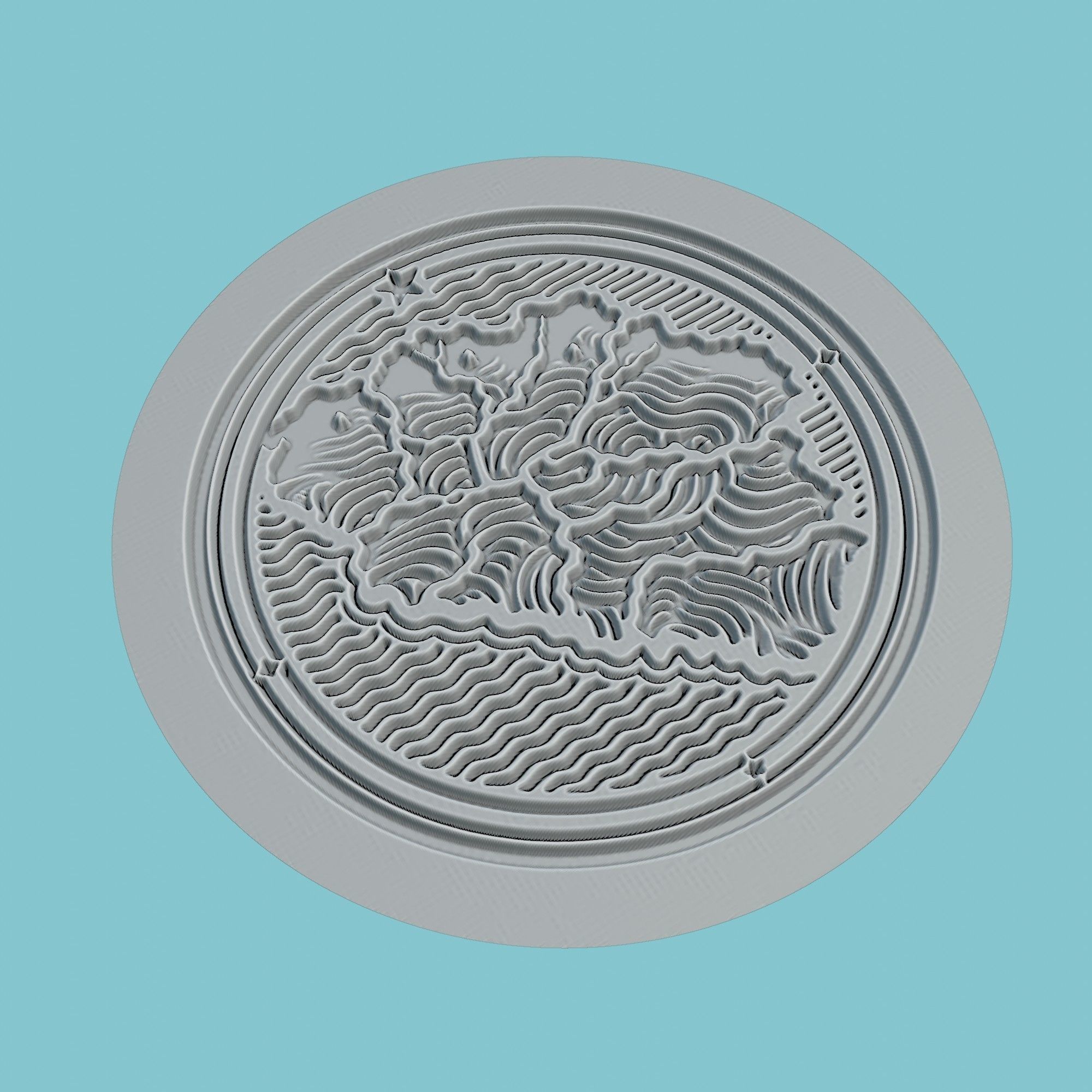 Guinea-Bissau Map Medallion 3D print model_3