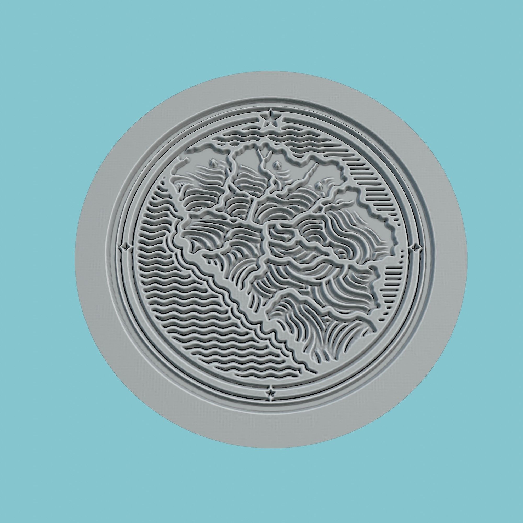 Guinea-Bissau Map Medallion 3D print model_2