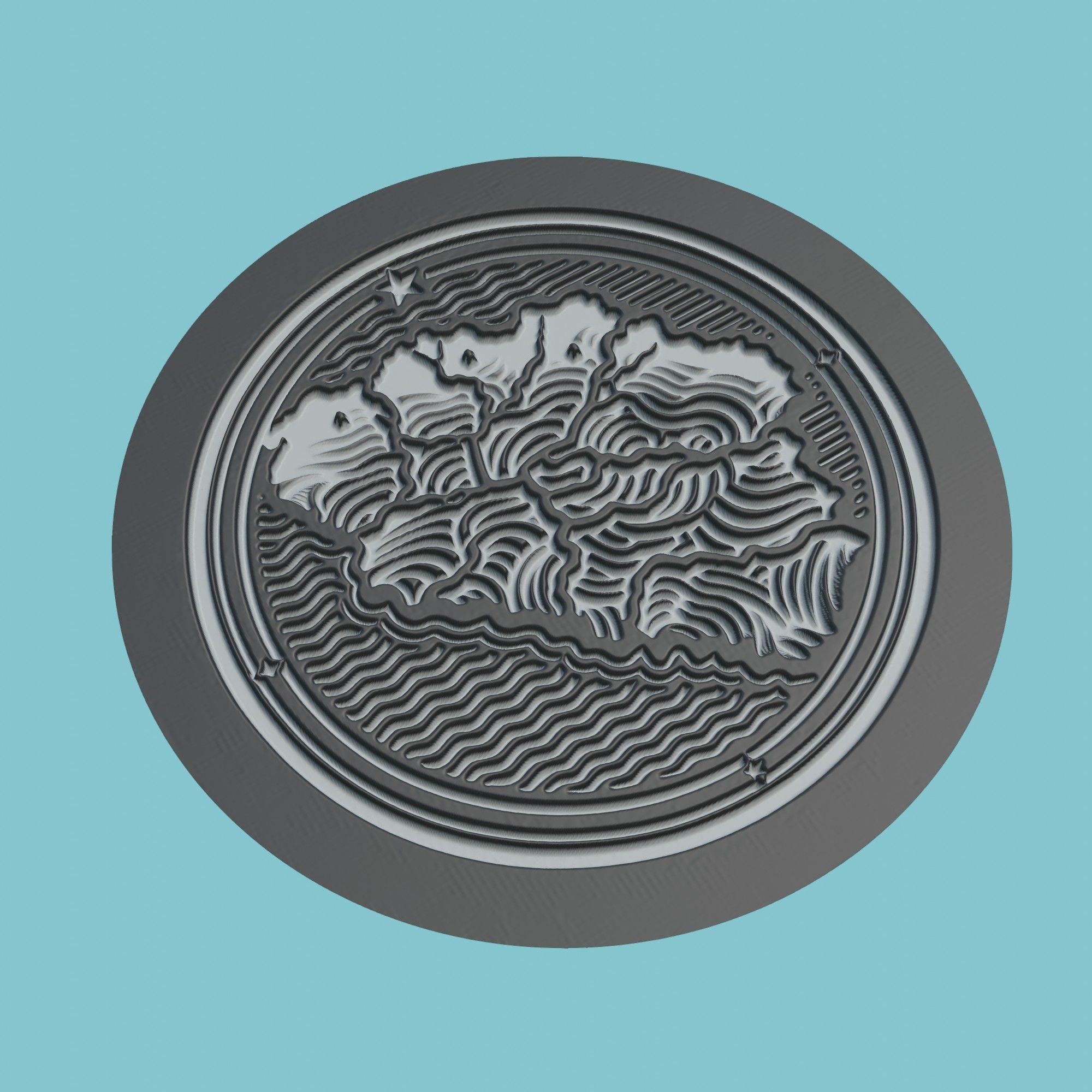 Guinea-Bissau Map Medallion 3D print model_1
