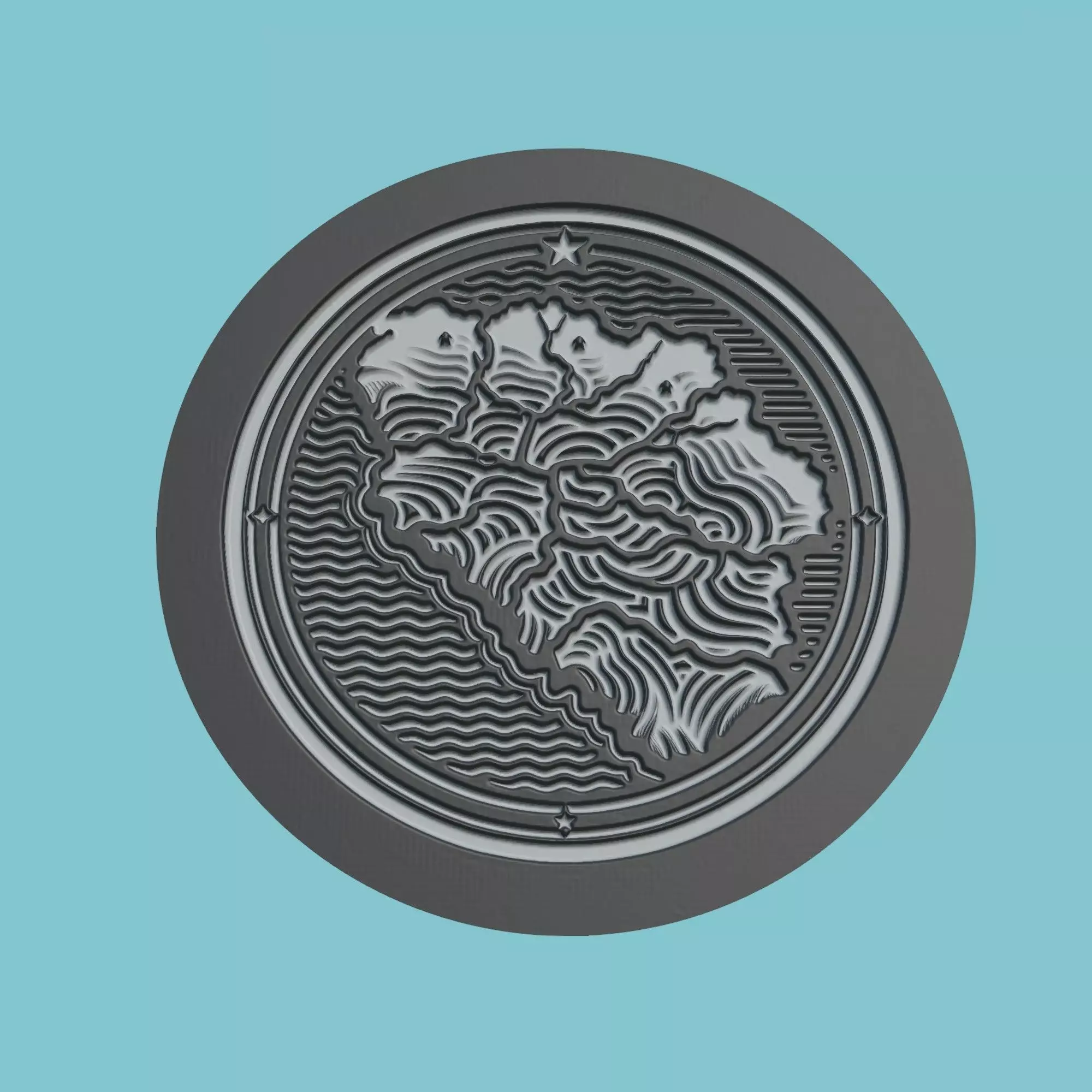 Guinea-Bissau Map Medallion 3D print model_0