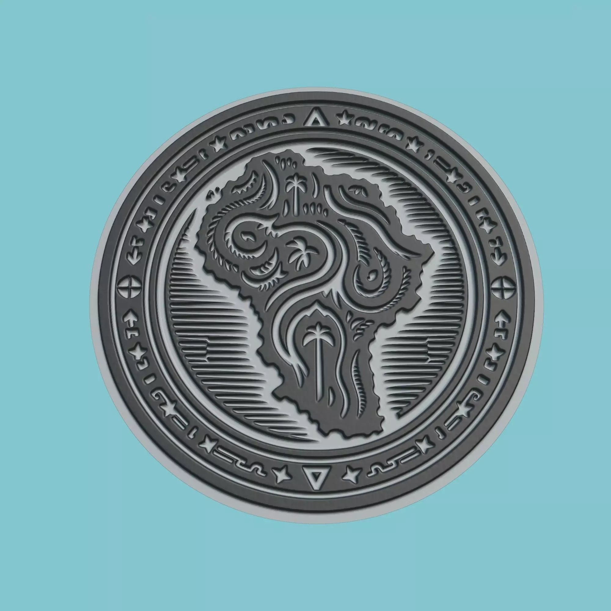 Guinea-Bissau Map Medallion 3D print model