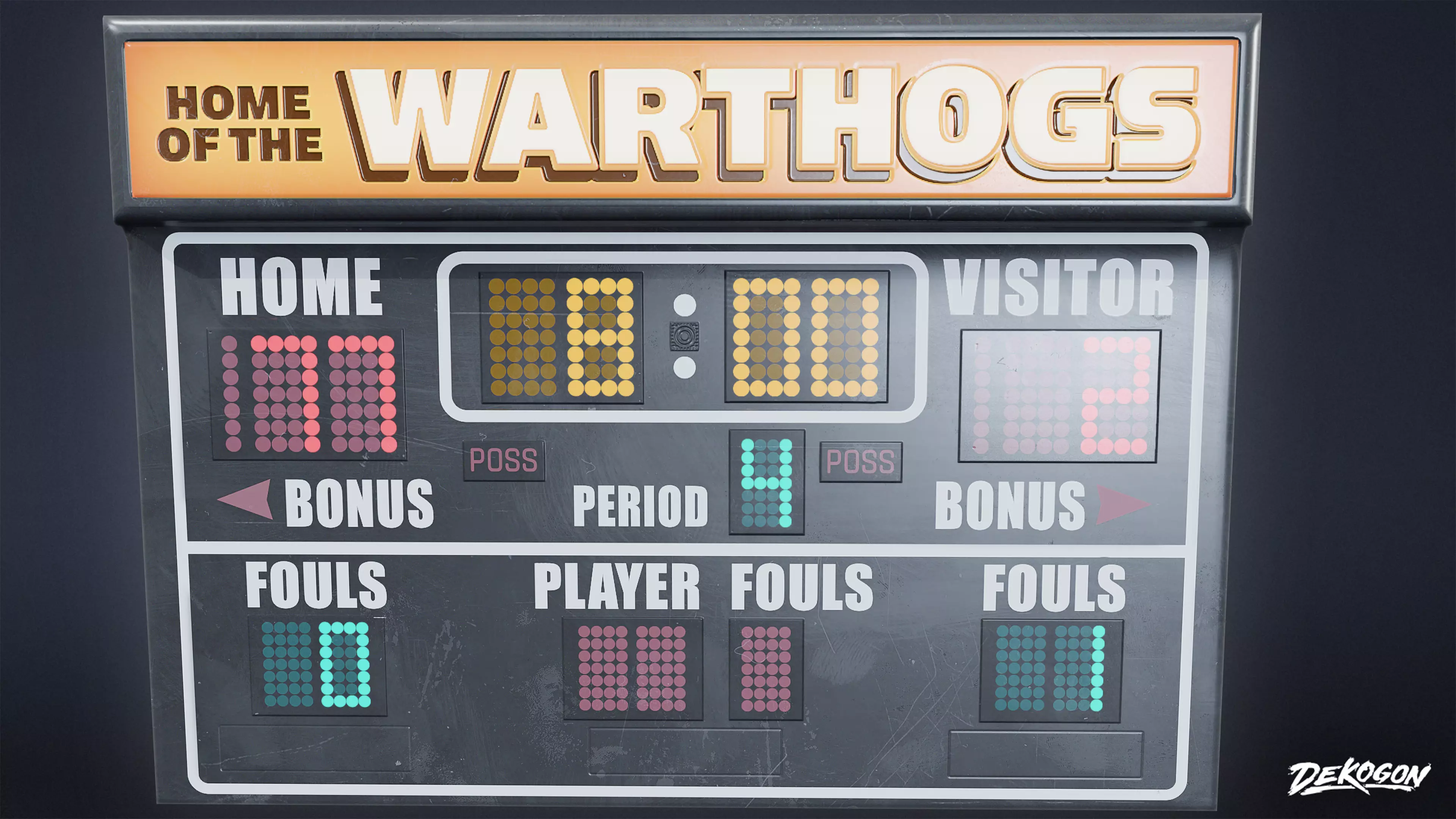 HIGH SCHOOL GYM - Scoreboard 01 - LOW POLY Low-poly 3D model