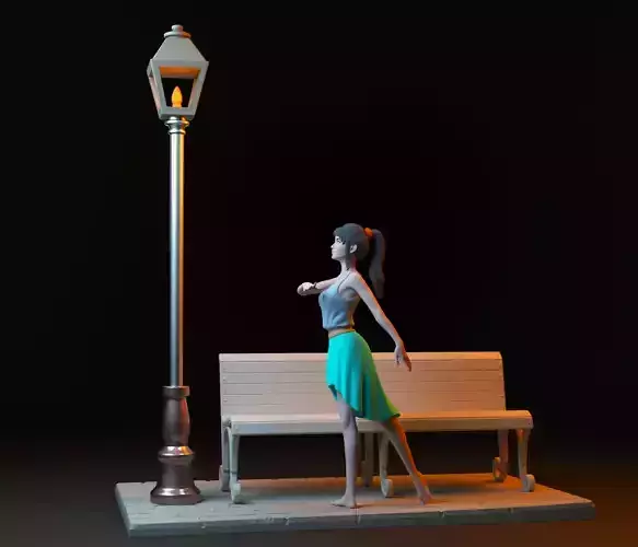 Ballerina Diorama 3D print model