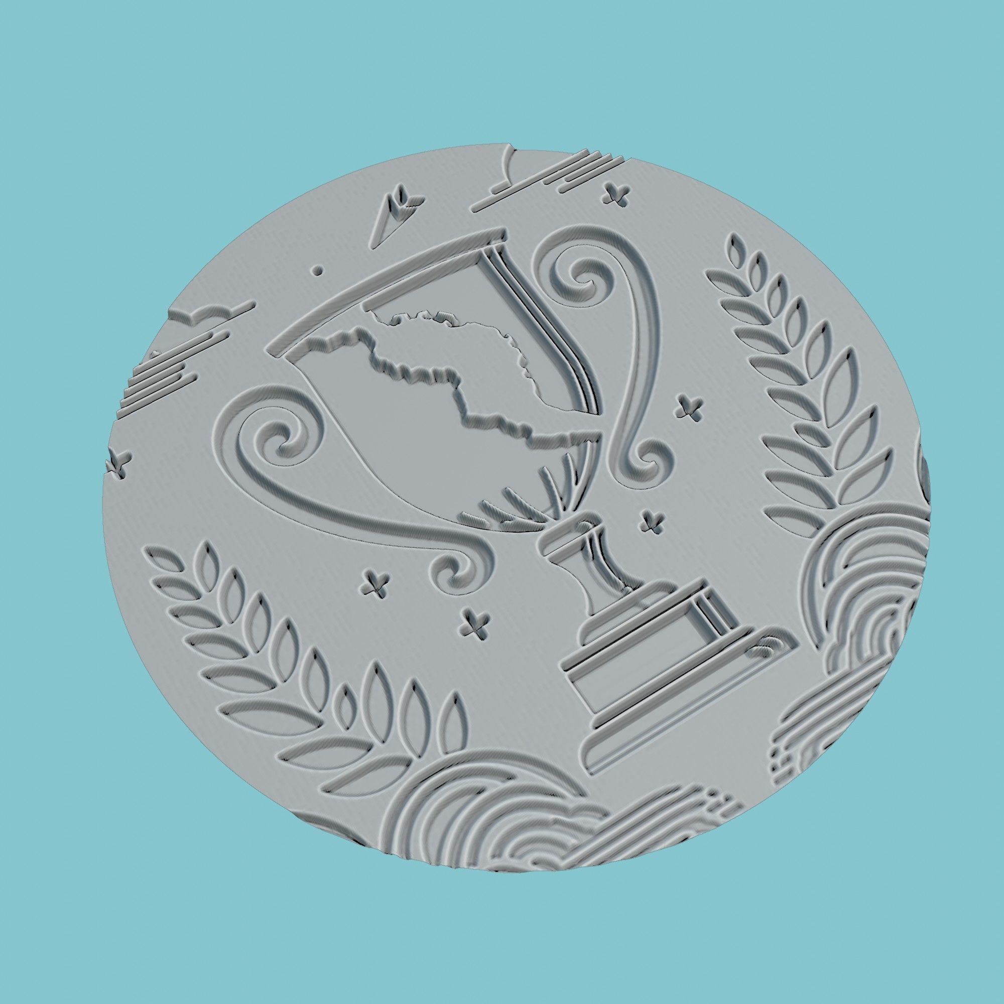 Guyana Map Medallion 3D print model_3