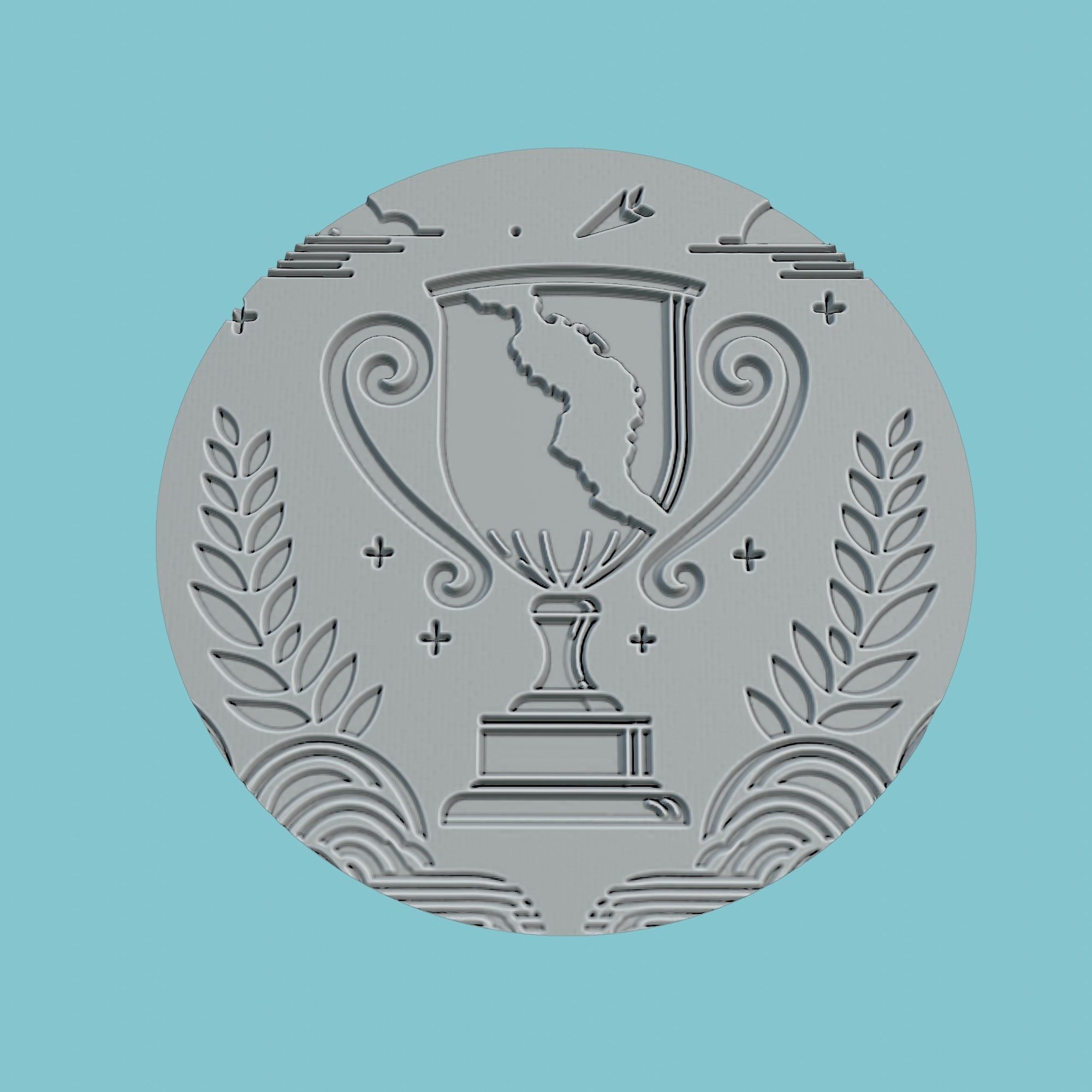 Guyana Map Medallion 3D print model_2