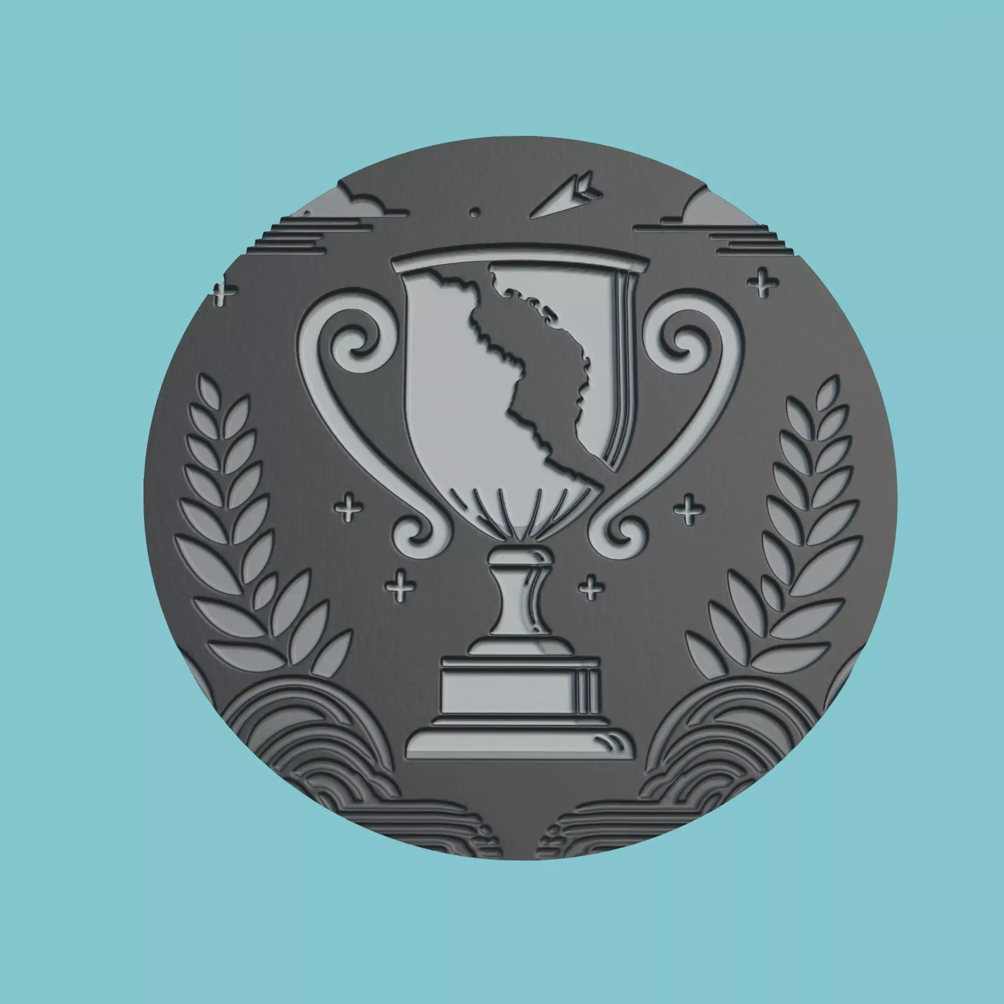 Guyana Map Medallion 3D print model_0