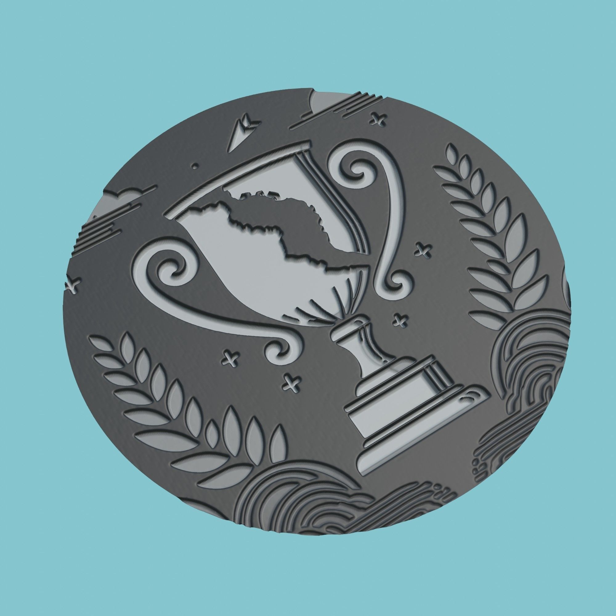 Guyana Map Medallion 3D print model_1