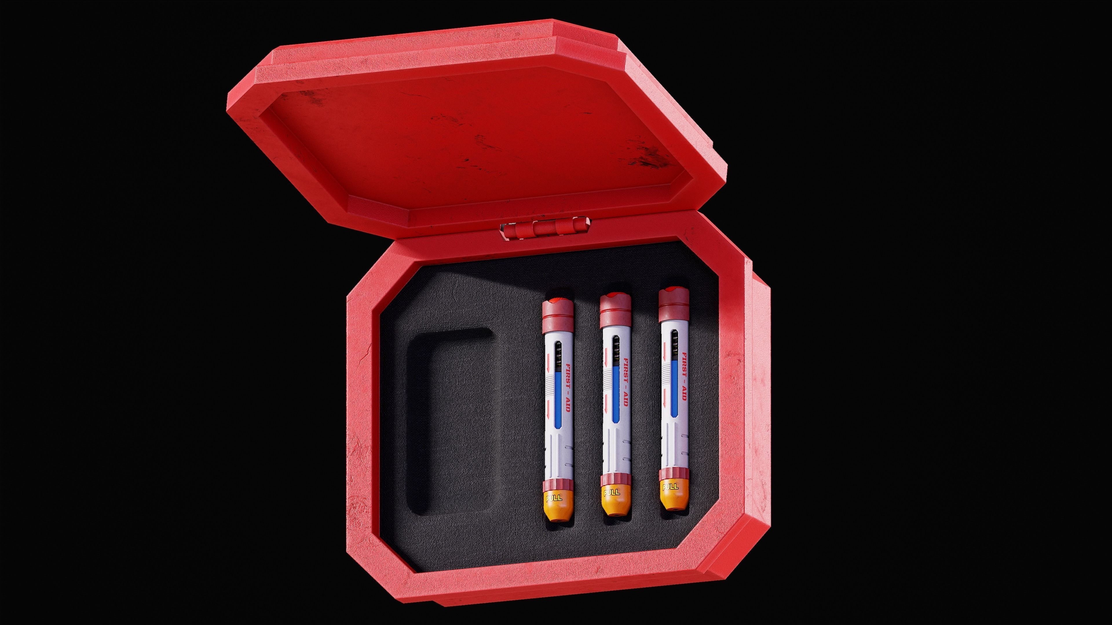 Game ready Health Stim and MedKit Low-poly 3D model_5