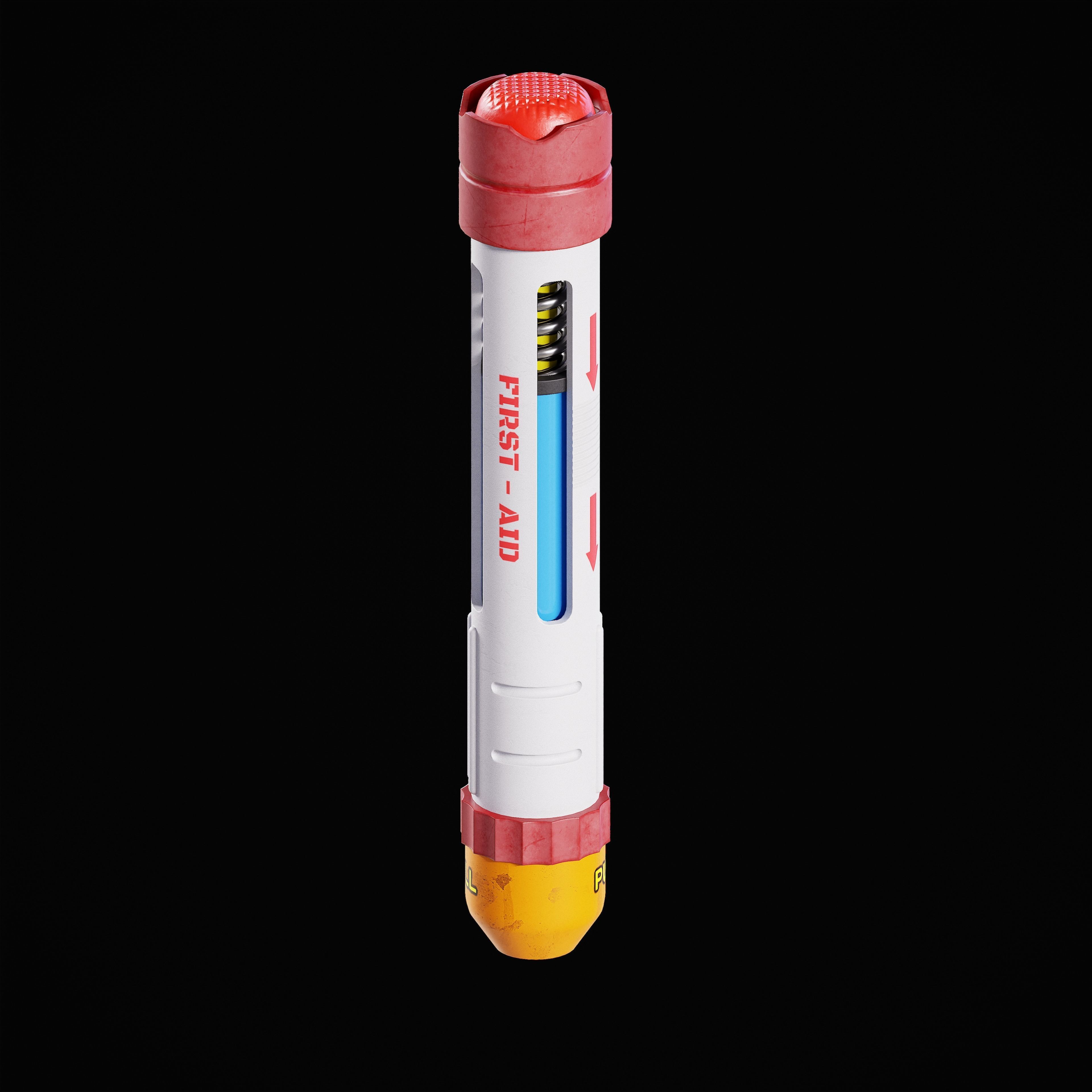 Game ready Health Stim and MedKit Low-poly 3D model_7