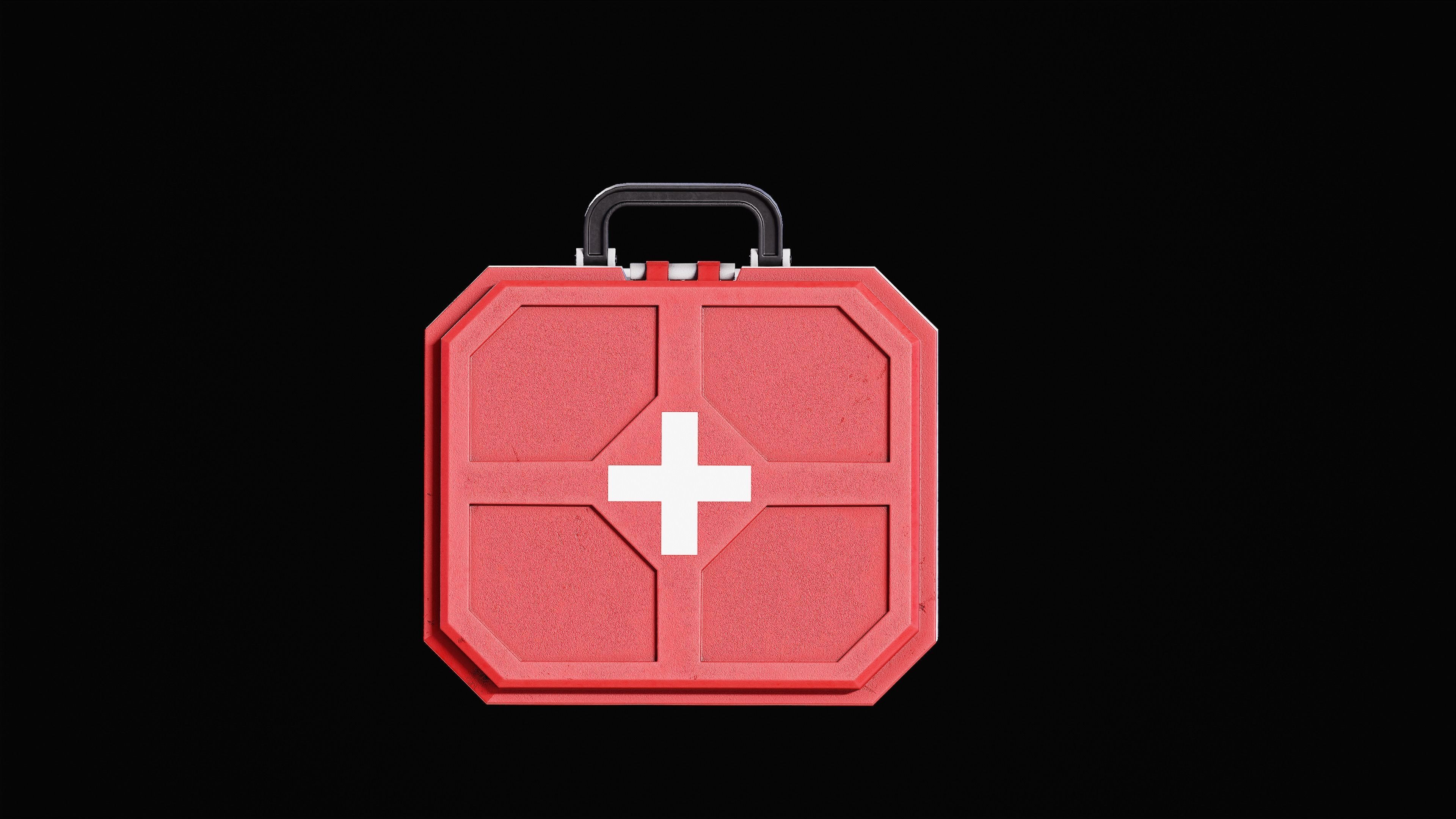 Game ready Health Stim and MedKit Low-poly 3D model_4