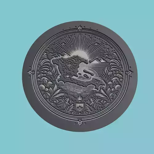 Haiti Map Medallion