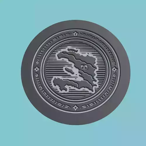 Haiti Map Medallion