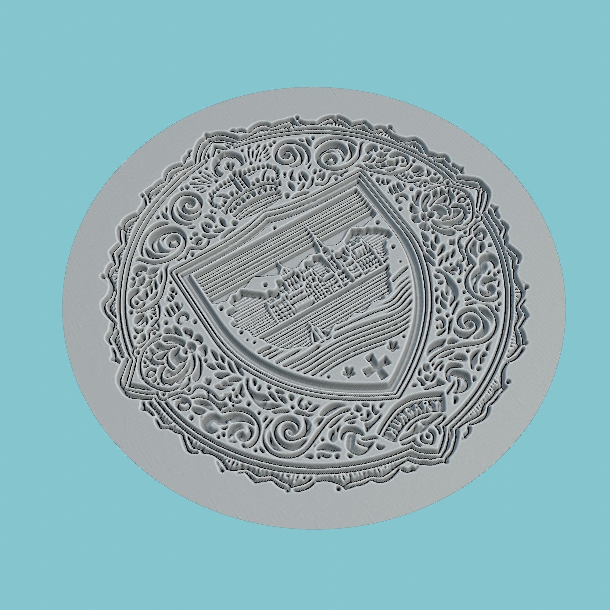 Hungary Map Medallion 3D print model_3