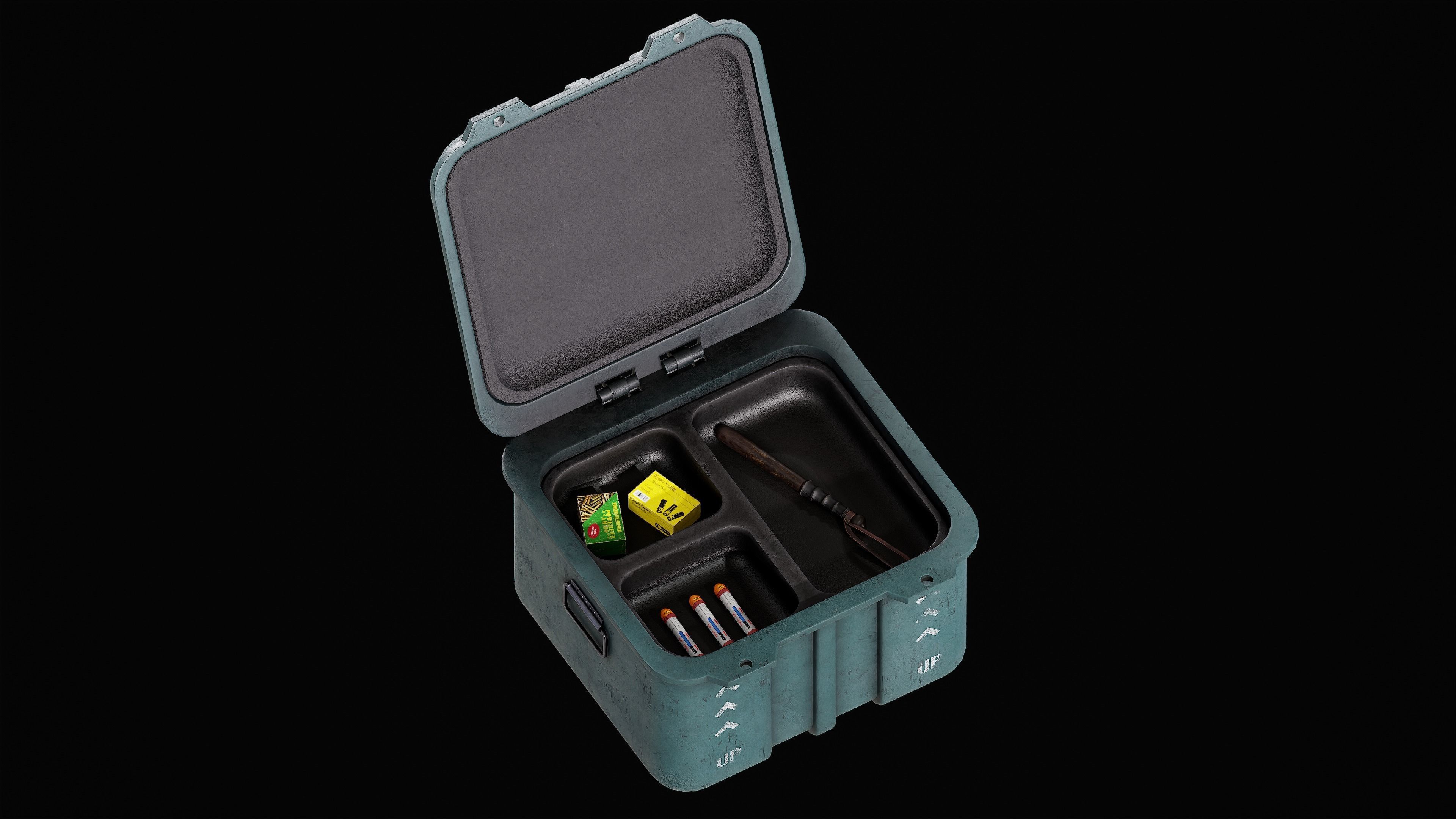 Game Ready Supply Boxes and Loot Crate PBR Rigged Low-poly 3D model_13