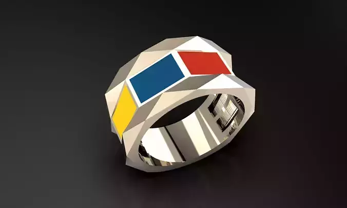 a100-61-facet ring 3D print model
