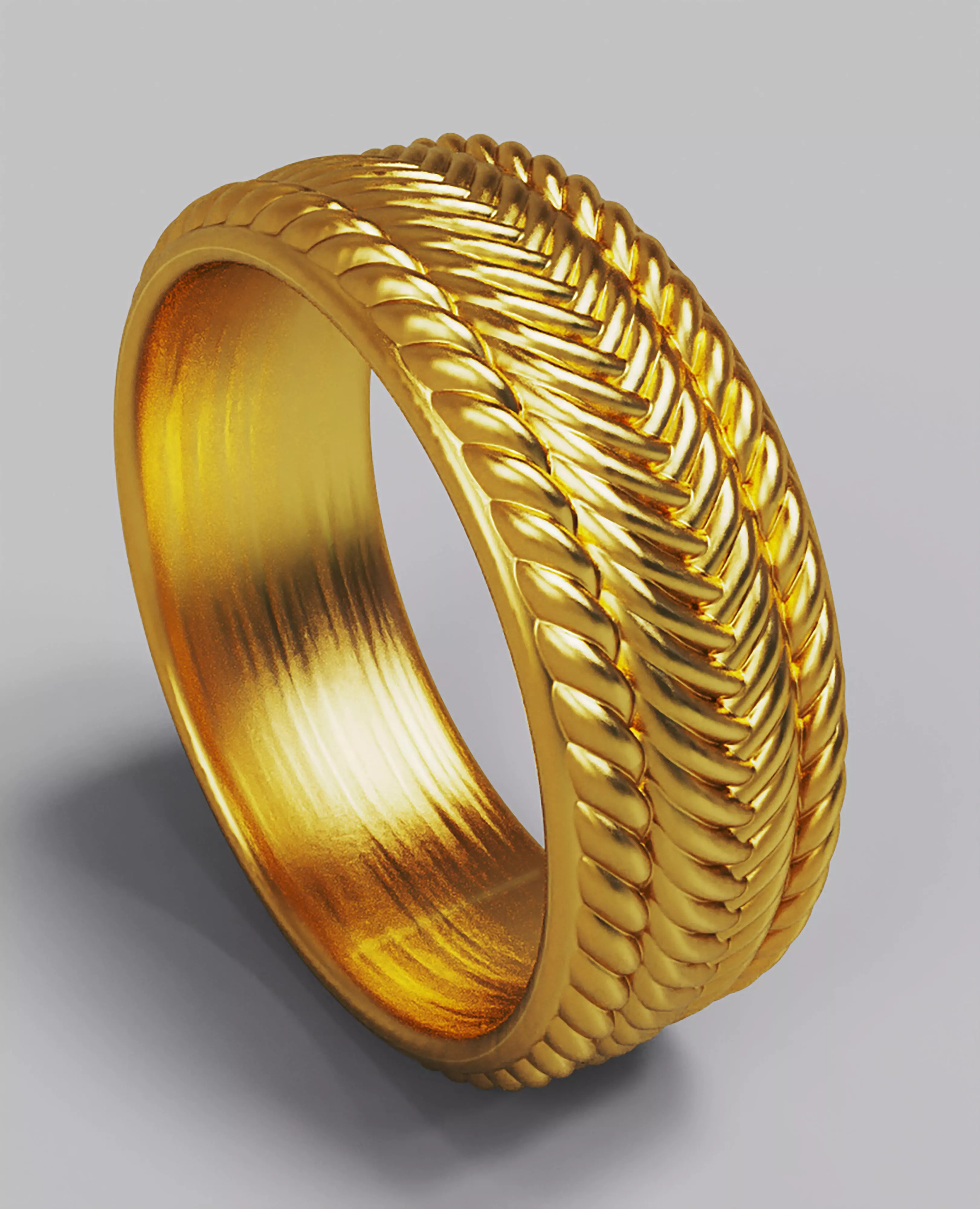 Finger ring with relief weaving for CNC router and 3d printer 3D print model