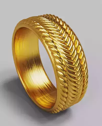 Finger ring with relief weaving for CNC router and 3d printer