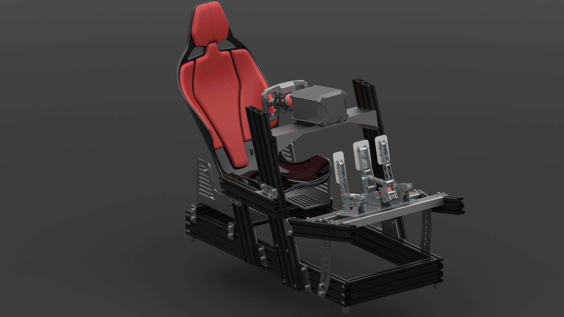 Sim Racing Cockpit 3D model_3
