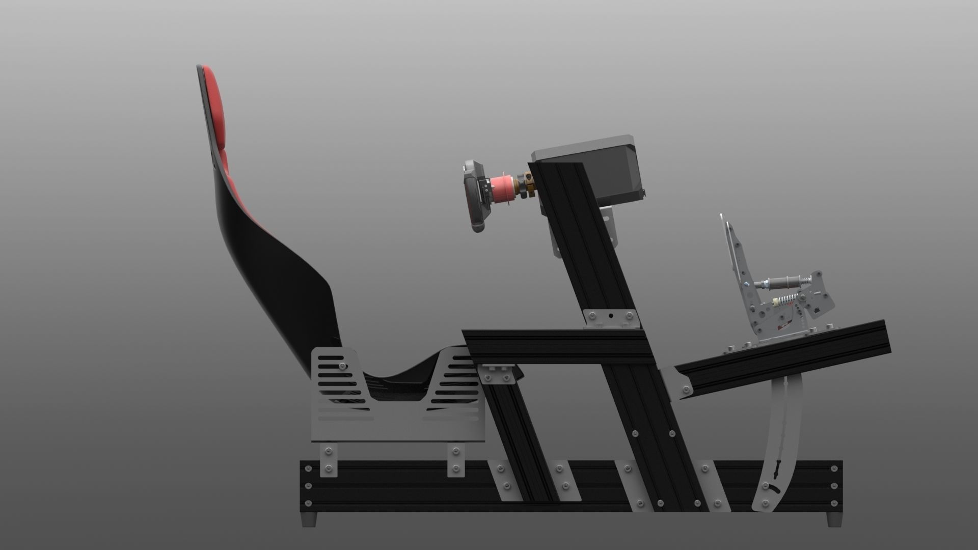 Sim Racing Cockpit 3D model_1