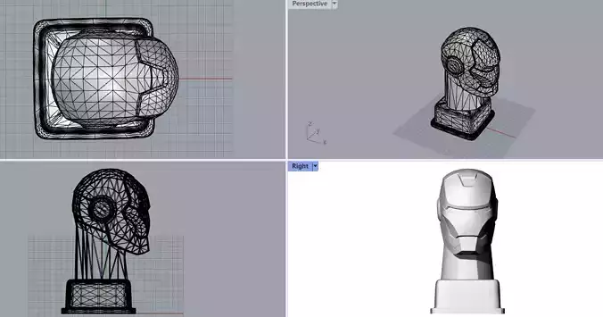 Trofeu Homem de ferro - suporte de fone de ouvido - headset 3D print model