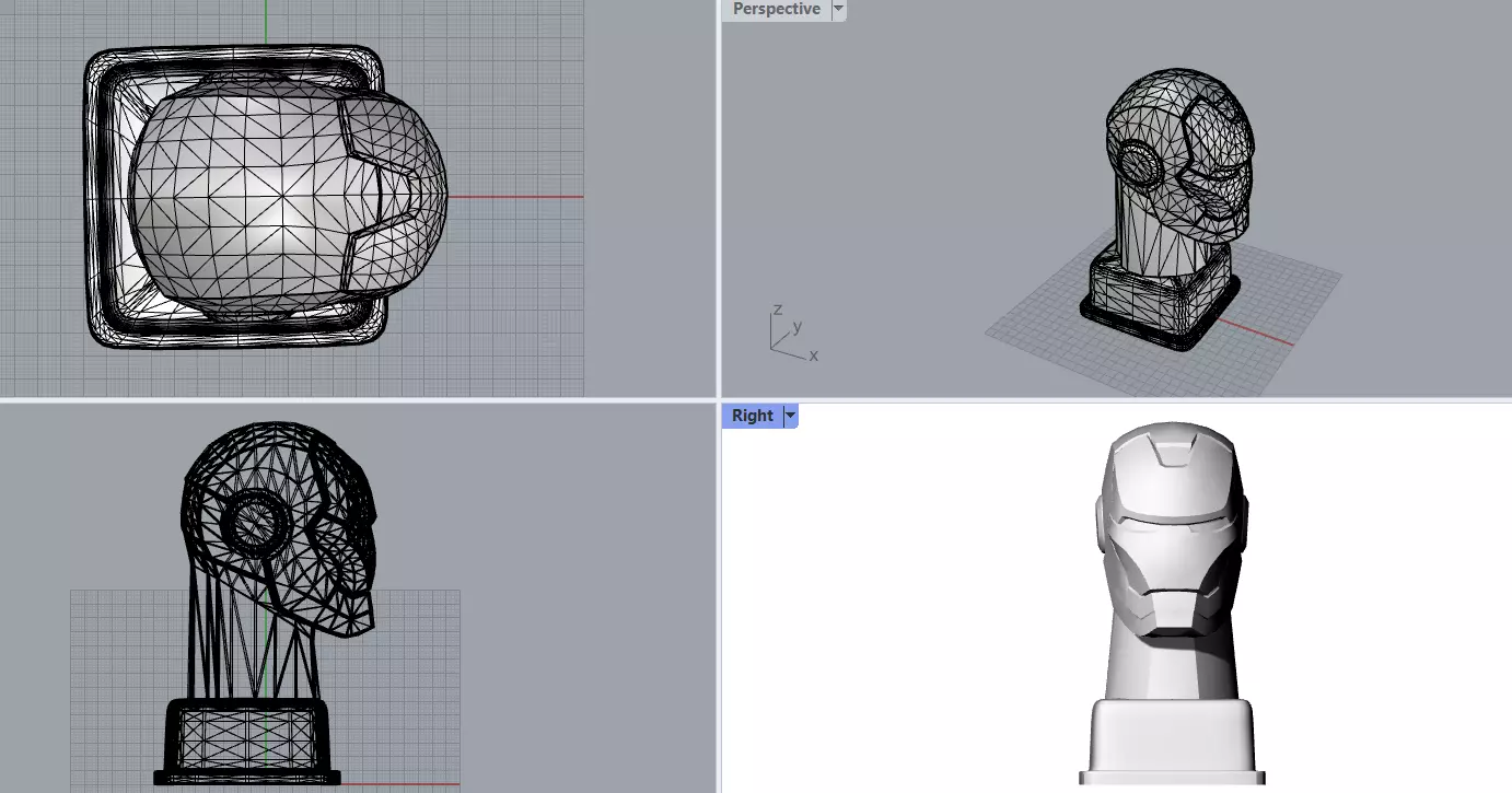 Trofeu Homem de ferro - suporte de fone de ouvido - headset 3D print model_0