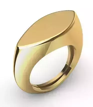 3D Gold Signet Ring